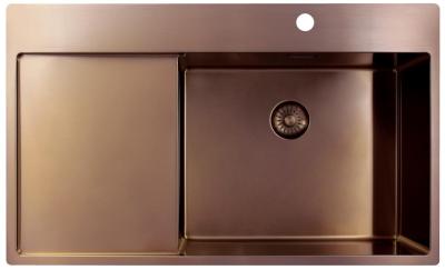 Pure.Sink Exclusivo Chiuvetă de cupru cu zonă de scurgere 86x52 cm Tapwing dreapta PEX5086RT-62