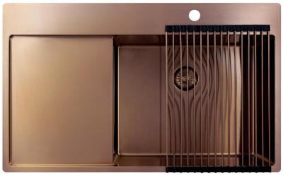 Pure.Sink Exclusivo Chiuvetă de cupru cu zonă de scurgere 86x52 cm Tapwing dreapta PEX5086RT-62