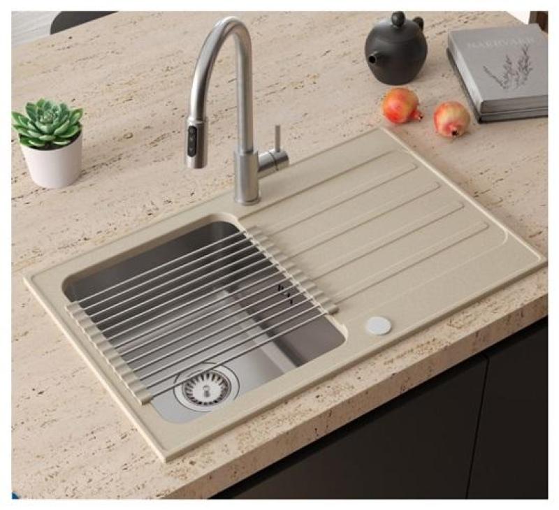 Baterie de bucătărie Quadri Viora RVS cu 3 căi cu o conexiune suplimentară pentru apă filtrată 1208971404