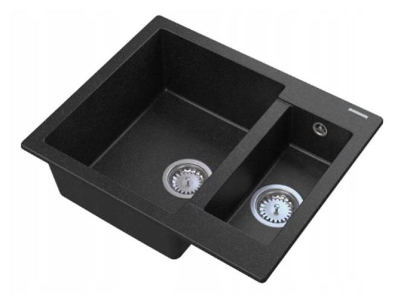 Graniteland Adda Granit negru 1.5 Chiuvetă Suprafață 600x495mm 1208971454