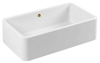 Ausmann Ceramic Mira Chiuveta Ceramică Albă - Submontaj și Intermontaj 795 x 460 mm cu Plug Auriu 1208971466