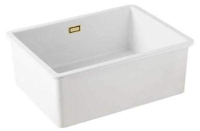 Ausmann Ceramic Ember Chiuveta ceramică albă - Montare superioară și inferioară 54 x 40 cm cu dop de aur 1208971491