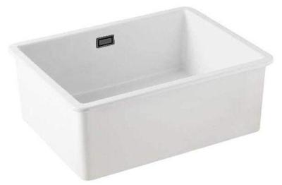 Ausmann Ceramic Ember Chiuveta Ceramică Albă - Suprafață și Submontaj 54 x 40 cm cu dop metalic Gun 1208971493
