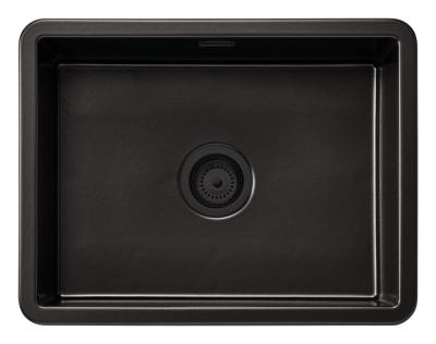 Ausmann Ceramic Ember Chiuvetă ceramică mată neagră - Montare superioară și inferioară 54 x 40 cm cu dop negru 1208971499