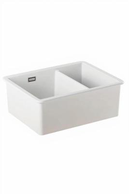 Ausmann Ceramic Ember Chiuvetă ceramică albă cu o jumătate de înălțime pentru montare superioară și inferioară 535 x 400 mm cu dopuri de cupru 1208971507