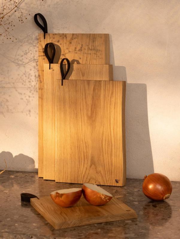 Woodsea Chop-Chop Oak L - Tăietură de stejar 40x24cm cu mâner de piele 1208971541