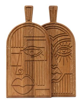 Masca Woodsea Oak - Mască din lemn de stejar, tăietură și placă de servire 38x19 cm 1208971562
