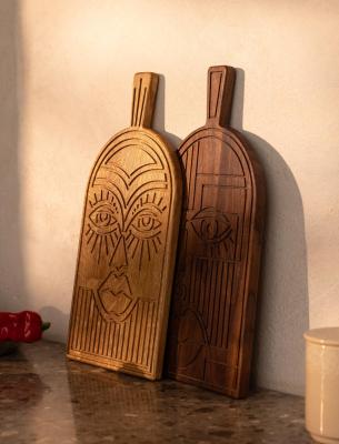 Masca Woodsea Oak - Mască din lemn de stejar, tăietură și placă de servire 38x19 cm 1208971562