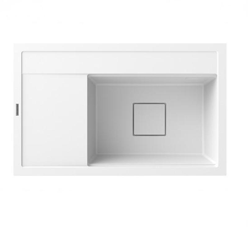 Graniteland Seta Chiuvetă albă din granit suprafață 80x50 cm 1208971618