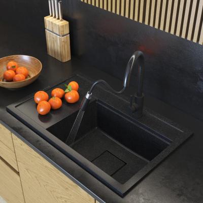 Graniteland Setă Granit negru ardezie Piatră dură Chiuvetă de suprafață 80x50 cm 1208971619