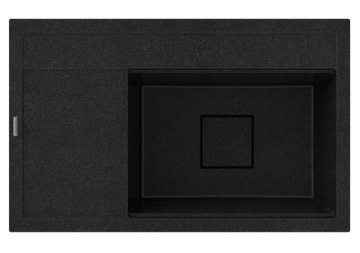 Graniteland Setă Granit negru ardezie Piatră dură Chiuvetă de suprafață 80x50 cm 1208971619