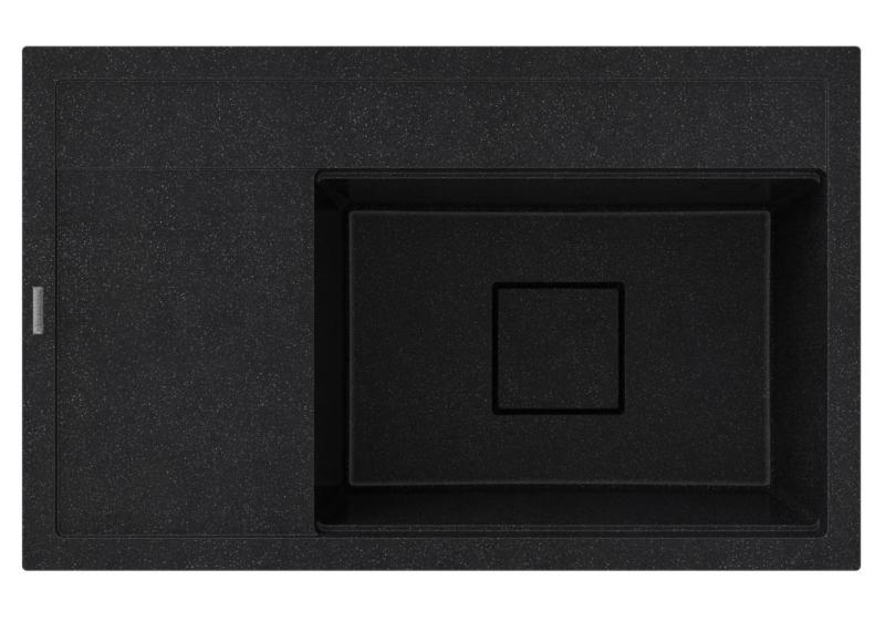 Graniteland Setă Granit negru ardezie Piatră dură Chiuvetă de suprafață 80x50 cm 1208971619