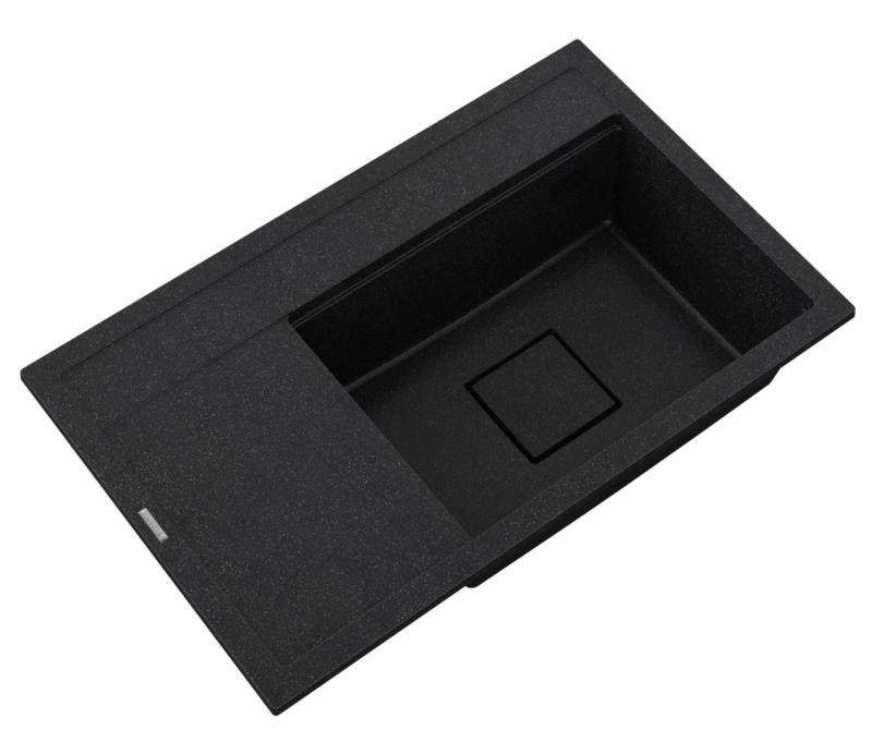 Graniteland Setă Granit negru ardezie Piatră dură Chiuvetă de suprafață 80x50 cm 1208971619