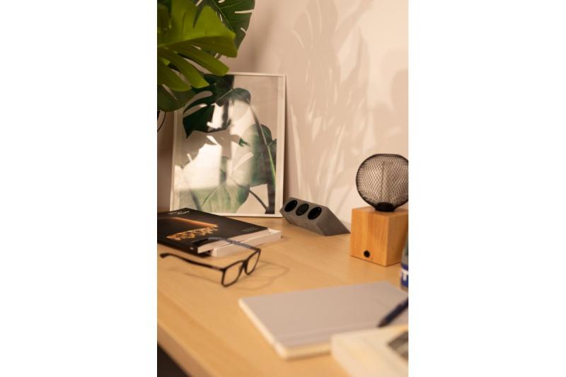 Priză pentru mobilier SOFITO, 2xSHUKO, USB A+C, cablu 1.5 m, gri catifelat