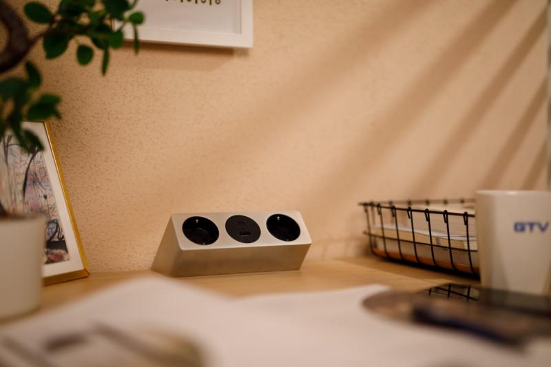 Priză pentru mobilier SOFITO, 2xSHUKO, USB A+C, cablu 1.5 m, oțel inoxidabil