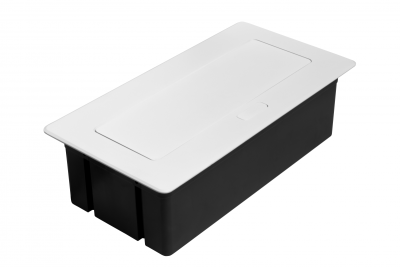 Priză pentru Mobilier MULTISOFT 2x Priză cu Împământare, USB A+C, RJ45, Cablu de Alimentare cu Ștecher, Alb