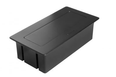 Priză Mobilier MULTISOFT 2x Priză cu Împământare, USB A+C, RJ45, Cablu de Alimentare cu Ștecher, Negru