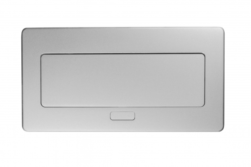 Priză mobilier MULTISOFT 2x Priză cu Împământare, USB A+C, RJ45, HDMI, Cablu de Alimentare cu Ștecher, Aluminiu