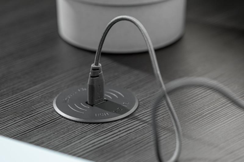 Dispozitiv de încărcare wireless cu încărcare rapidă, încastrat, negru