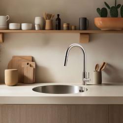 Pure.Sink Rondo Oțel inoxidabil Rotund Chiuvetă încorporată, montare inferioară și superioară 38 cm PRN38-02