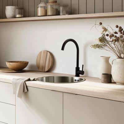 Pure.Sink Rondo Oțel inoxidabil Rotund Chiuvetă încorporată, montare inferioară și superioară 38 cm PRN38-02