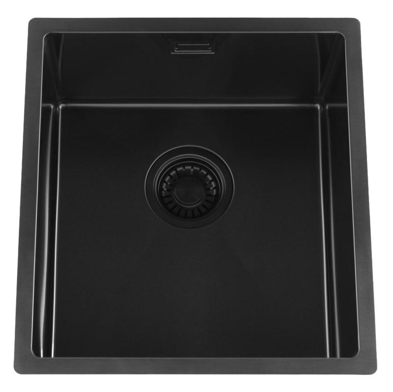 Pure.Sink Luxion PVD Chiuvetă neagră 36x40 cm sub blat, încastrată și montată pe blat PLX3640-63