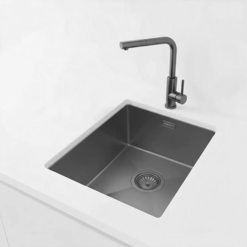 Pure.Sink Luxion Chiuvetă din aliaj de nichel-zinc, 36x40 cm, pentru montare sub blat, încastrată și la suprafață PLX3640-61