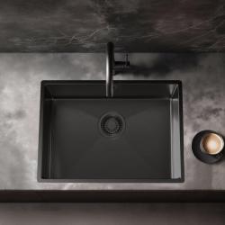 Pure.Sink Luxion PVD Chiuvetă neagră 50x40 cm sub blat, încastrată și montată pe blat PLX5040-63