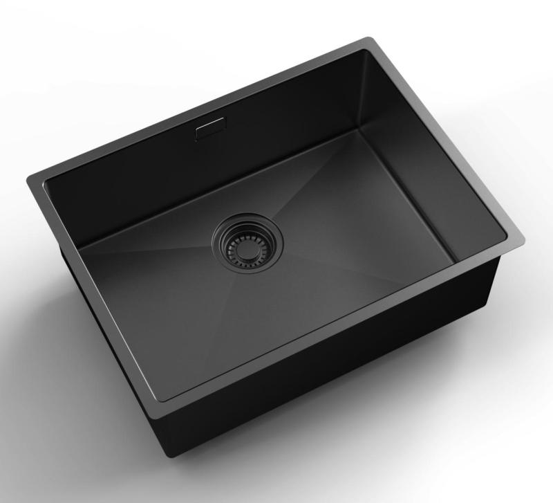 Pure.Sink Luxion PVD Chiuvetă neagră 55x40 cm sub blat, încastrată și montată pe blat PLX5540-63