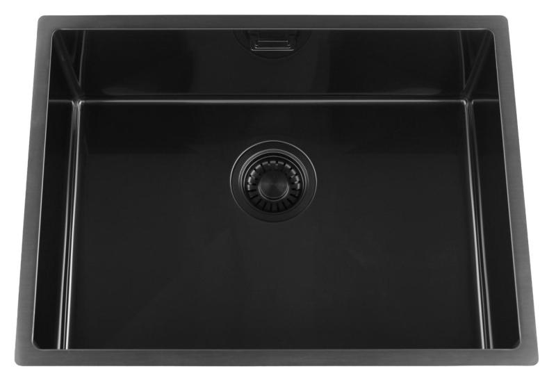 Pure.Sink Luxion PVD Chiuvetă neagră 55x40 cm sub blat, încastrată și montată pe blat PLX5540-63