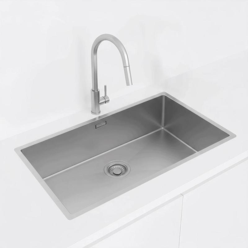Pure.Sink Luxion Chiuvetă mare din oțel inoxidabil 74x40 cm pentru montare sub blat, încastrată sau montată pe blat PLX7440-02
