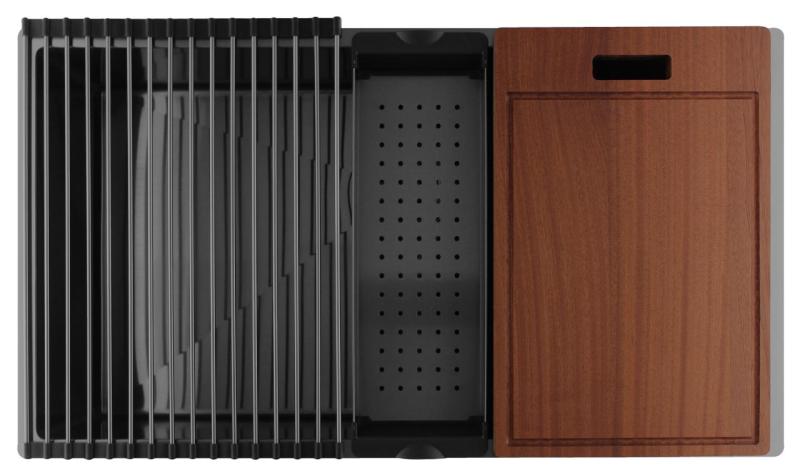 Pure.Sink Luxion Chiuvetă mare din metal Gun 74x40 cm pentru montare sub blat, încastrare și montare pe blat PLX7440-61