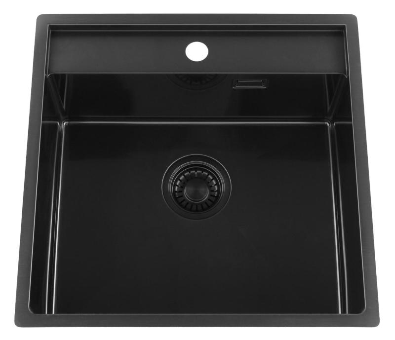 Pure.Sink Luxion PVD Chiuvetă neagră 51x50 cm Tapwing cu orificiu pentru baterie PLX5150T-63