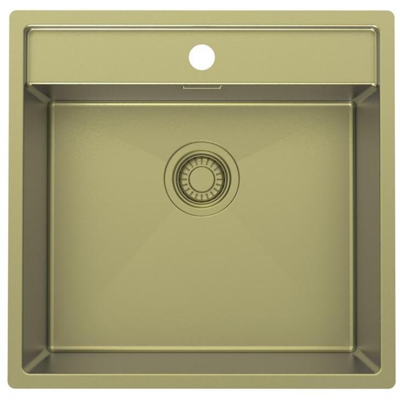 Pure.Sink Luxion Chiuvetă aurie 51x50 cm Robinet cu orificiu pentru baterie PLX5150T-60