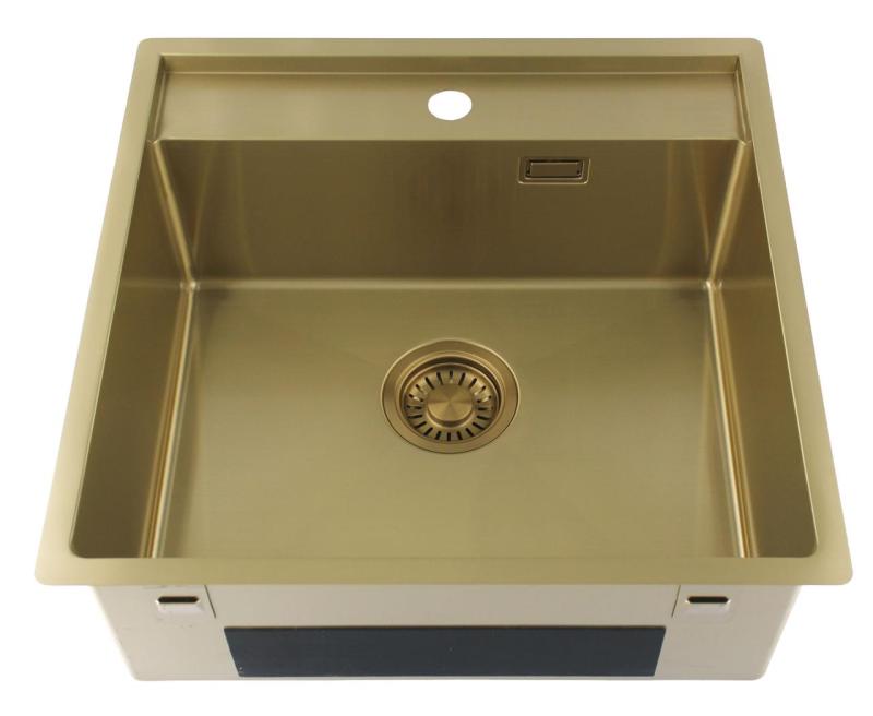 Pure.Sink Luxion Chiuvetă aurie 51x50 cm Tapwing cu orificiu pentru baterie PLX5150T-60