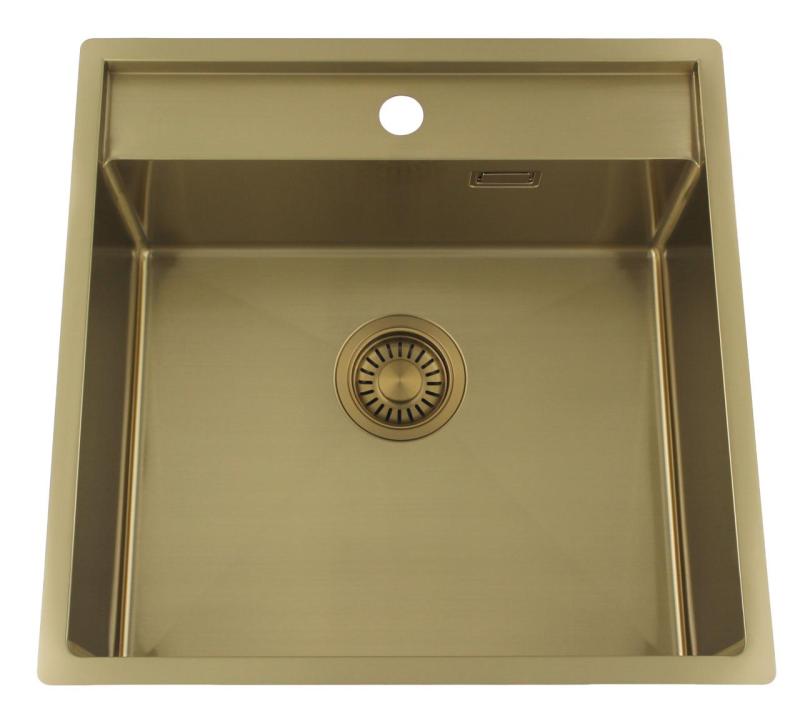 Pure.Sink Luxion Chiuvetă aurie 51x50 cm Tapwing cu orificiu pentru baterie PLX5150T-60