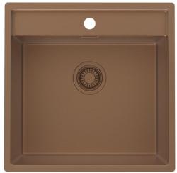 Pure.Sink Luxion Chiuvetă din cupru 51x50 cm Robinet cu orificiu pentru baterie PLX5150T-62