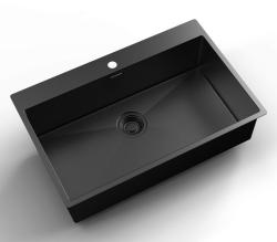 Pure.Sink Luxion PVD Chiuvetă mare neagră 78x50 cm Robinet cu orificiu pentru baterie PLX7850T-63