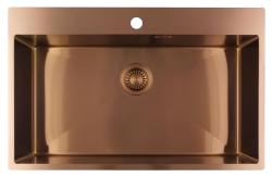 Pure.Sink Luxion Chiuvetă mare din cupru 78x50 cm Robinet cu orificiu pentru baterie PLX7850T-62