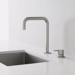 Pure.Sink Luxion Robinet de bucătărie din oțel inoxidabil masiv cu 2 găuri și ieșire în formă de U PLX2HU-02
