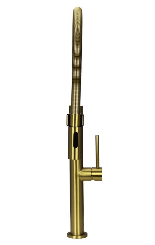 Pure.Sink Luxion Robinet de bucătărie auriu profi cu ieșire flexibilă și 2 tipuri de jet PLXFLEX-60