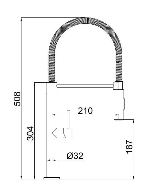 Pure.Sink Luxion Robinet de bucătărie auriu profi cu ieșire flexibilă și 2 tipuri de jet PLXFLEX-60
