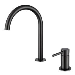 Pure.Sink Luxion Robinet de bucătărie cu 2 găuri, negru mat, cu ieșire rotundă PLX2HR-10