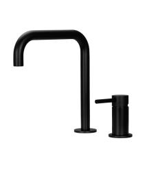 Pure.Sink Luxion Robinet de bucătărie cu 2 găuri, negru mat, cu bec în formă de U PLX2HU-10