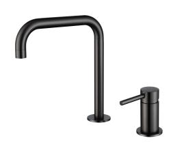 Pure.Sink Luxion Robinet de bucătărie cu 2 găuri, negru mat, cu bec în formă de U PLX2HU-10