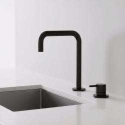 Pure.Sink Luxion Robinet de bucătărie cu 2 găuri, negru mat, cu bec în formă de U PLX2HU-10