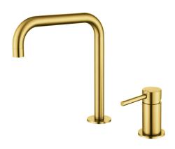 Pure.Sink Luxion Robinet de bucătărie cu 2 găuri, auriu, cu bec în formă de U PLX2HU-60