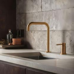 Pure.Sink Luxion Robinet de bucătărie cu 2 găuri, auriu, cu bec în formă de U PLX2HU-60