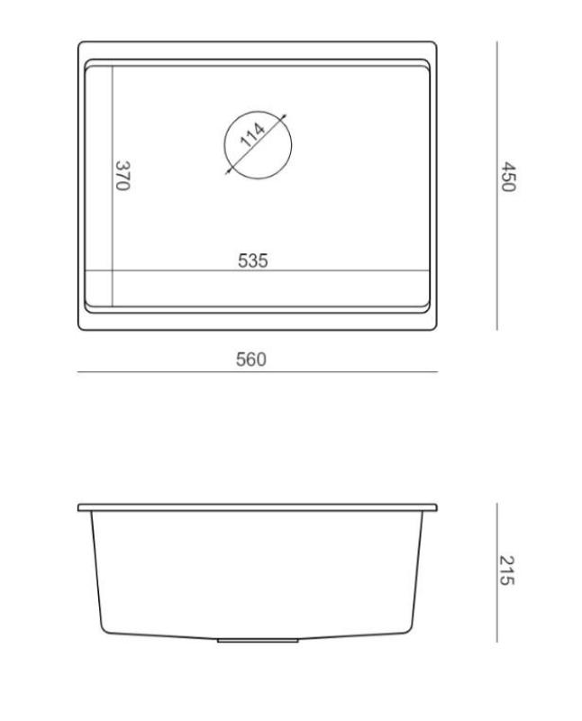 Chiuveta de submontaj din granit Quadri Newport II, bej, 560x450mm, cu dop de aur și capac de scurgere 1208971765