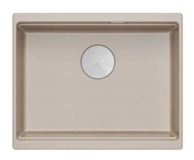 Chiuveta de granit Quadri Newport II cu montare sub blat, bej, 560x450mm, cu dop de inox și capac de evacuare 1208971766